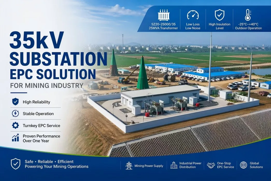 Transformateurs de puissance immergé dans l'huile de 35kV pour l'exploitation minière: solutions fiables par Huawan